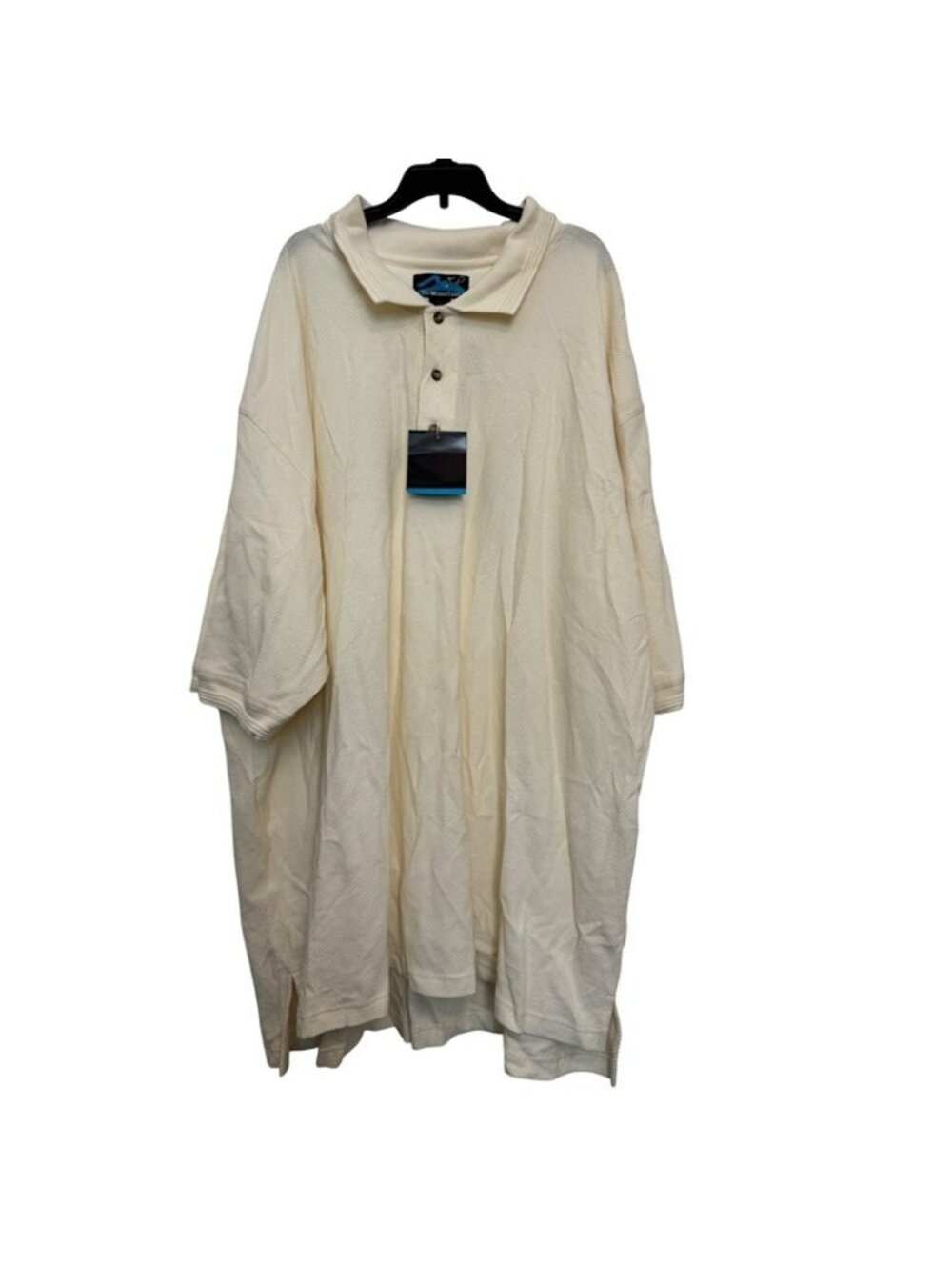 Tri-Mountain Cotton Textured Polo Shirt Cream 4XL Oversized Comfort Wear